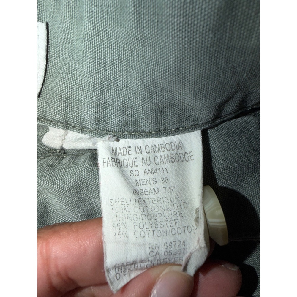 Columbia Sportswear Mens 38 Sage Green Cotton Canvas Cargo Shorts - Picture 3 of 4